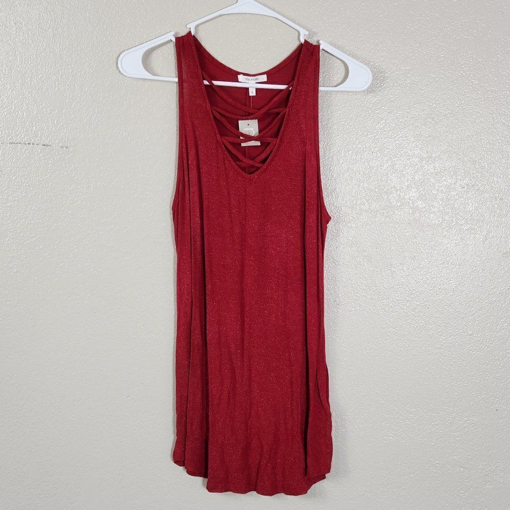 Maurices Tank Top Size S NWT Red Glitter/Metallic